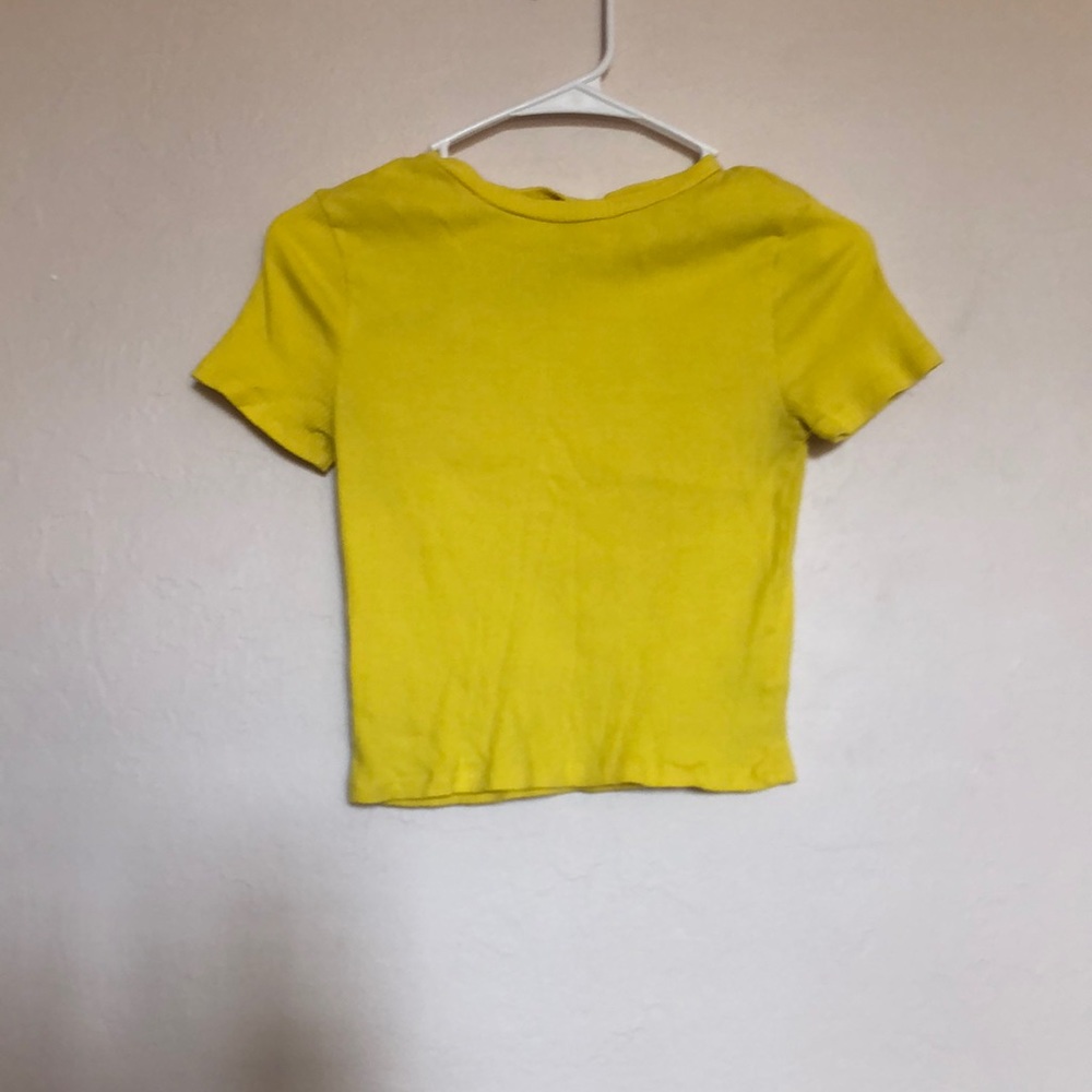 Yellow cropped shirt